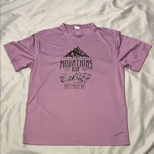 Unbranded Temu Purple Lavender Mountain Adventure Women's Tee Shirt Size Large
